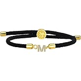 ChungLong0593 CZ Initial Bracelets 26 Letters Initial Charms Bracelet for Women A-Z Braided Bracelets Handmade Adjustable Jewelry for Mom Daughter Birthday Jewelry Gift