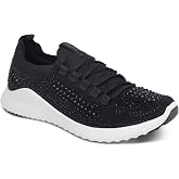 Aetrex Women's Carly Sparkle Orthopedic Arch Support Knit Sneakers for Women - Plantar Fasciitis Relief Womens Sneakers w/ Lace up