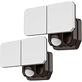 FLITI 2Pack Battery Powered Motion Sensor Security Light,5000K,2 Modes High Brightness 1000LM,6 -Month Battery Life,Wireless