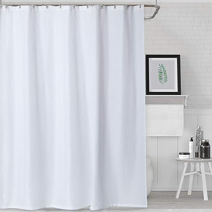 Waffle Fabric Shower Curtain Decorative Waterproof Bathroom Shower