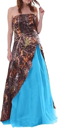 teal camo bridesmaid dresses