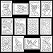 Adult Coloring Greeting Cards by Colorfest Boxed Set of 12 Unique Artist Designs with Envelopes