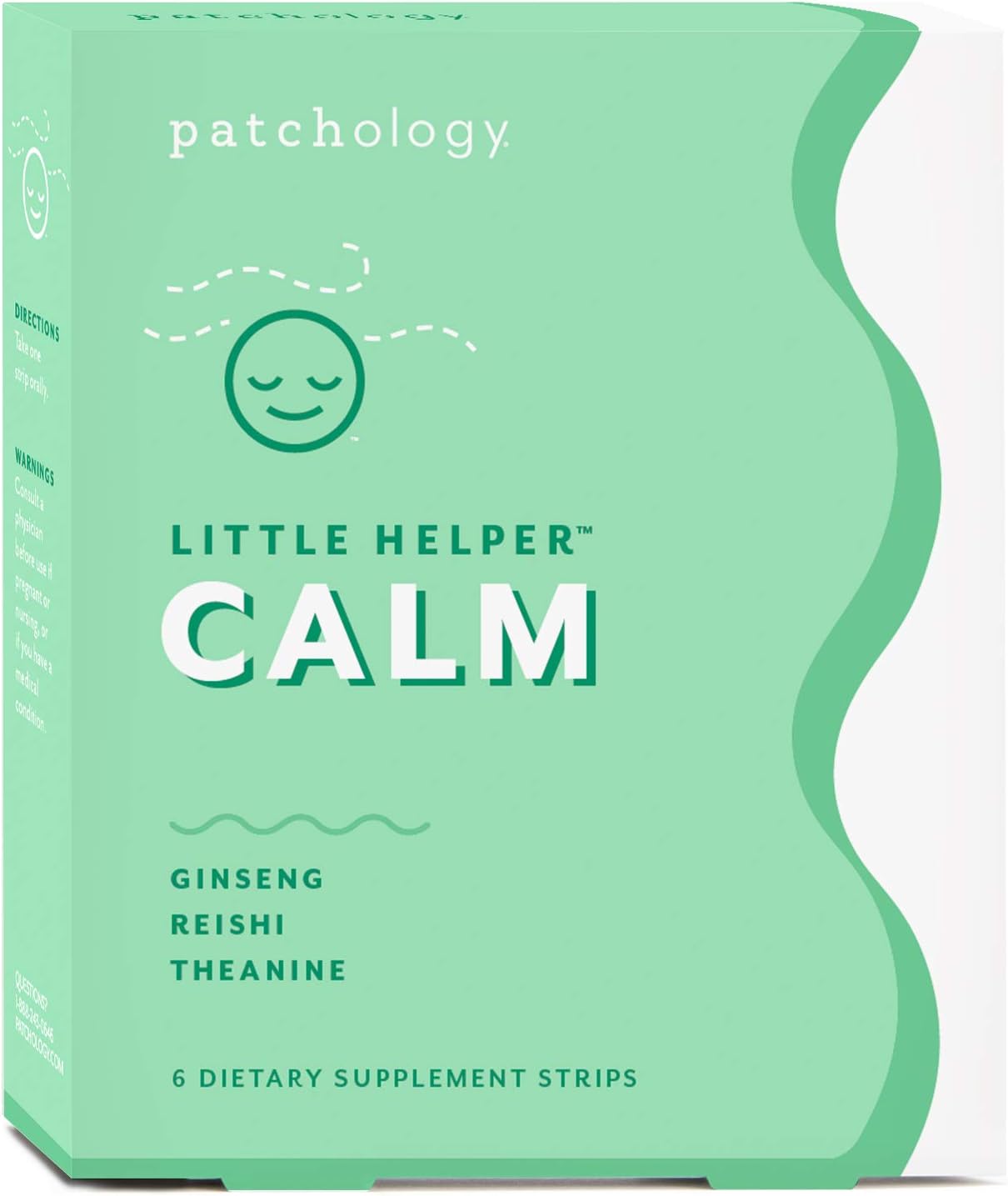 PatchologyLittle Helper All-Natural Supplement Strips - Green Tea, Caffeine, & Vitamin D - For Sleep, Energy or Stress Relief - Quick-Dissolving Strips for Men & Women -(Creamy Vanilla Mint, 6 Count)