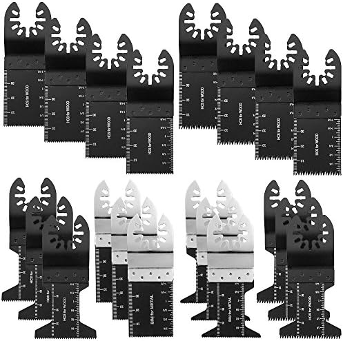 20PCS Bi-Metal Oscillating Tool Blades Wood Oscillating Multitool Quick Release Saw Blades Professional Oscillating Saw Blades Fit Fein Multimaster Black & Decker Bosch Craftsman Ryobi Makita Milwaukee