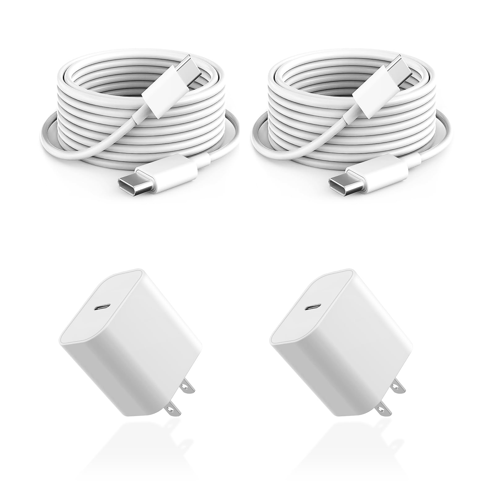 10ft USB C Charger for Apple iPad iPhone 17 16 15 AirPods 4, 20w Type C Blcok 10ft Long USB C to C Cable Cord White, for ipad USB Type c Charger Fast Charging