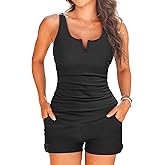 Tankini Two Piece with Shorts - Womens Tummy Control Swimsuit with Pockets Bathing Suit with V-Wire Boy Shorts Swimwear 2025