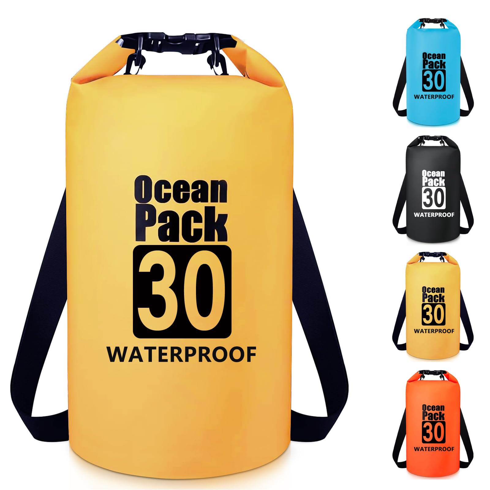 Invool Dry Bag, 5L/10L/20L/30L Waterproof Dry Bag, Dry Sack with Adjustable Shoulder Strap for Hiking, Swimming, Rafting, Surfing, Cycling, Camping, Fishing