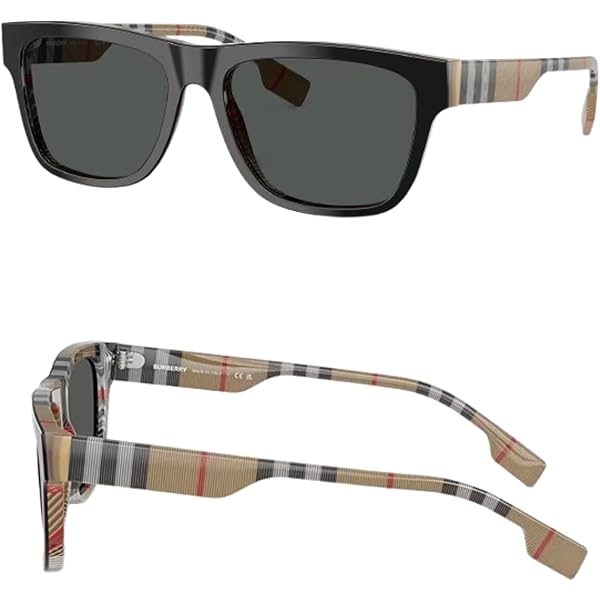 Amazon.com: BURBERRY BE4291 Rectangle Shape Nylon Sunglasses with