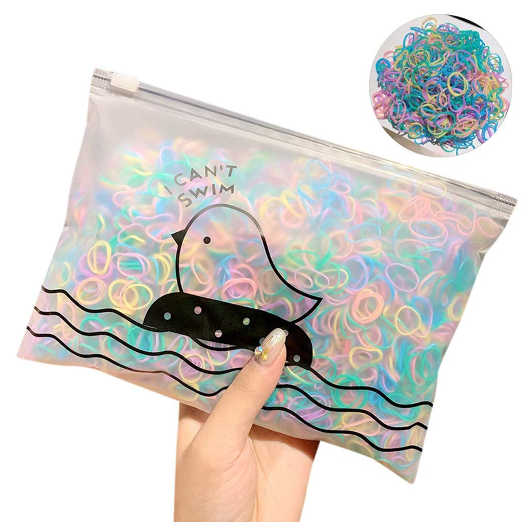 Centory Pack of 1000 Girl Mini Rubber Bands Soft Colorful Elastic Hair Bands No Damage Multi Candy Deep Color Hair Ties Hair Bands Accessories for Kids Hair Braids