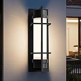 ALVIME Outdoor Wall Sconce, 15 inch Matte Black Exterior Lighting Fixtures, Waterproof Modern Outdoor Wall Light, Outside Sco
