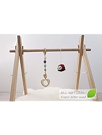 Wooden baby gym frame, foldable play gym, activity gym, hanging bar, baby play gym bar, wood, non toxic, organic