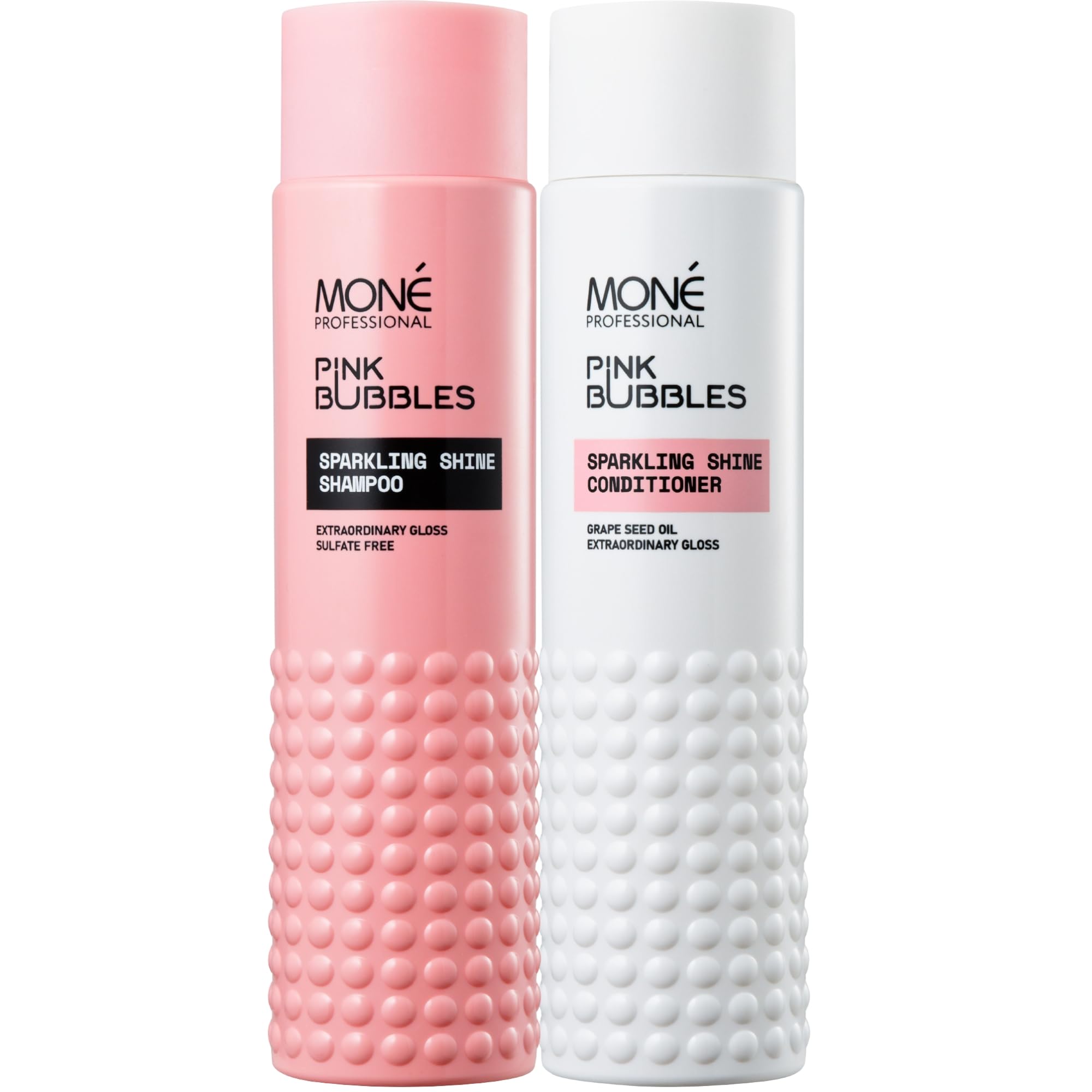 MONÉ PROFESSIONAL Sparkling Shine Shampoo & Conditioner Set - High Gloss Care for Colour-Treated, Dry & Damaged Hair - Sulphate Free, Paraben Free, Harmful Silicone Free - Salon Haircare (2 × 300 ml)