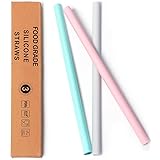 3 PCS Reusable Silicone Drinking Straws, Openable and Washable Straw, Food Grade BPA Free Long and Wide for Any Tumbler, No R