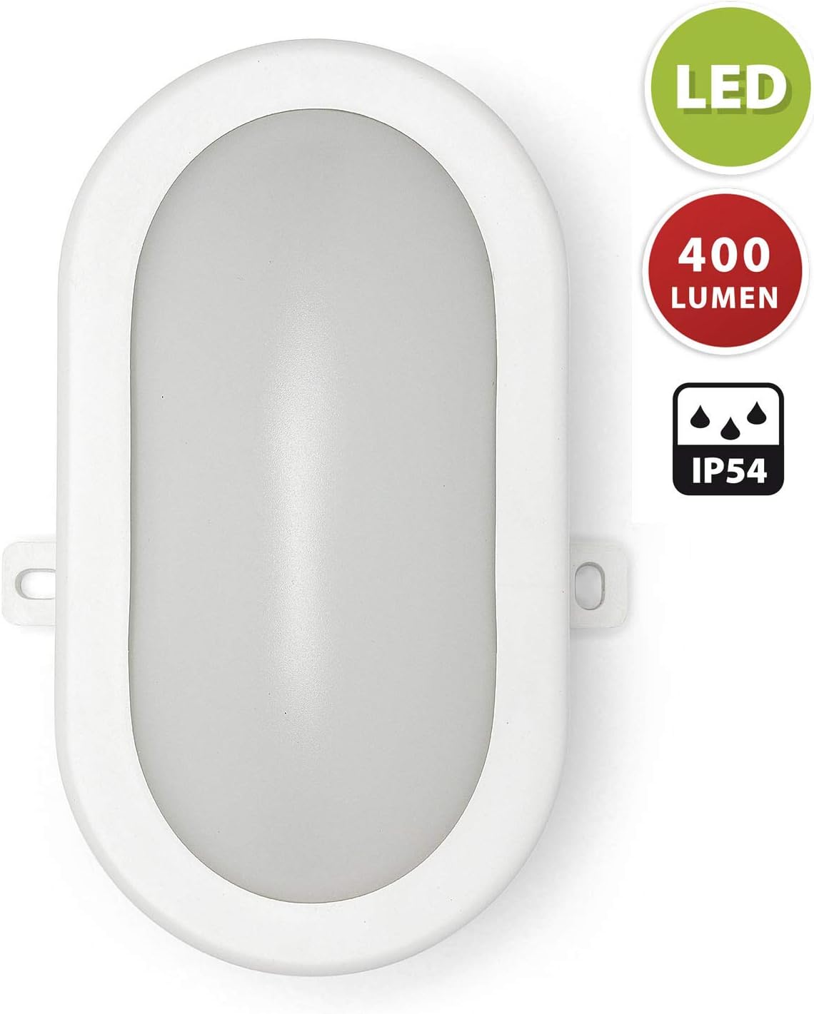 Velamp Super Bright Oval LED Wall/Ceiling 450 lumens (5W). Easy Installation. for Indoor or Outdoor (IP65). Natural Light 4000K - Image 3