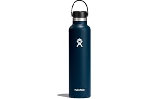 Hydro Flask 24 Oz Stainless Steel Standard Mouth Water Bottle with Flex Cap and Double-Wall Vacuum Insulation, Indigo Blue