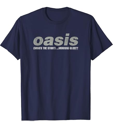 Amazon.com: Oasis White Logo On Navy T-Shirt : Clothing, Shoes