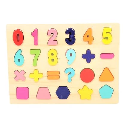 Lazy Toddler Educational Wooden Alphabets and Number Board for Kids (Number & Shapes)