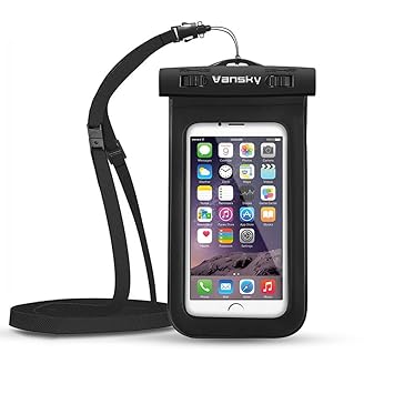 Waterproof Case, Vansky® Universal Waterproof Phone Case Dry Bag for iPhone 6, 6 Plus, 6s,5s, Andriod Mobile Phone Case; TPU Construction and IPX8 Certified to 100 Feet (Black)❤Lifetime Guarantee❤