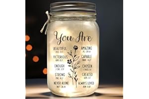 Macorner Mason Jar Light Night Mothers Day Gifts - Christian Inspiration Religious Gifts For Women - Christmas Birthday Gifts for Mom, Her, Grandma, Sister, Friend, Coworker Women - 10LEDs Home Décor