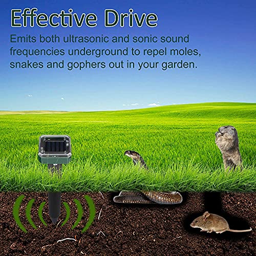 Solar Mole Repellent 8 Pack Outdoor Ultrasonic Gopher Control Spikes