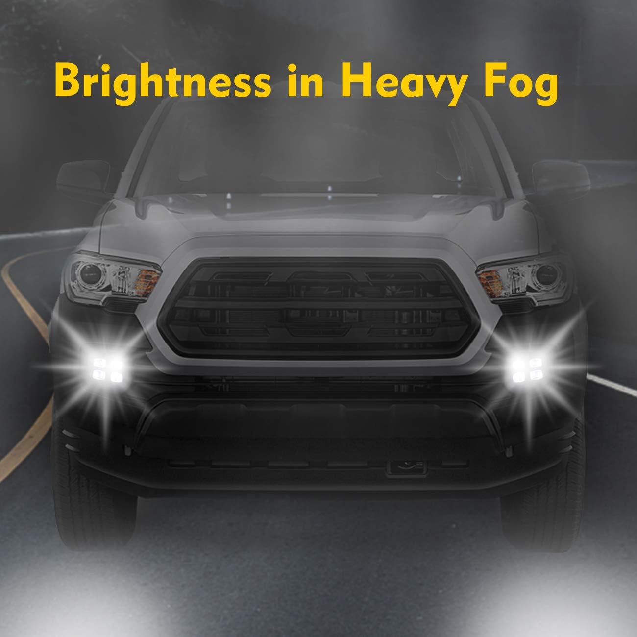 Double Color White/Amber Upgraded LED Fog Lights Compatible with