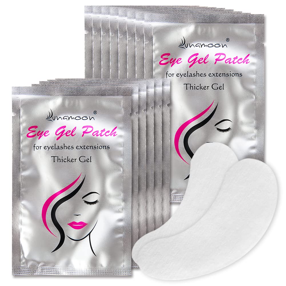 Lunamoon Eye Pads for Eyelash Extension Eyelash Pads Hydrogel Eye Patches Eyelash Extension Pad Eyelash Lifting Eyelashes Colouring Eye Gel Patch for Eyelash Extensions 100 Pairs (Girls)