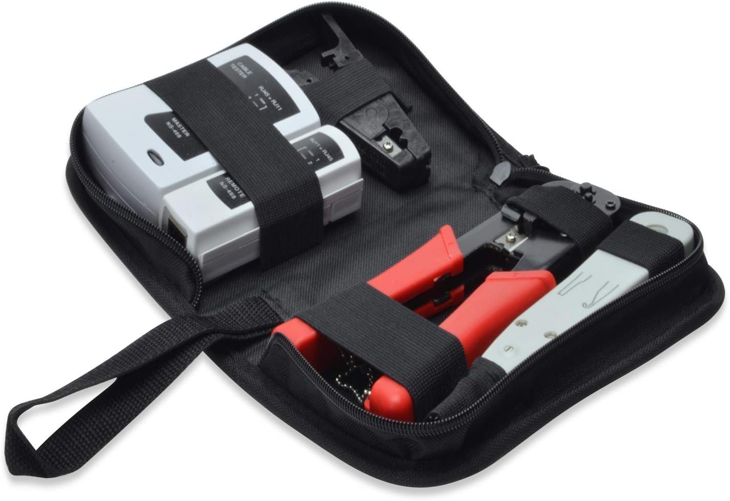 DIGITUS LAN Network Tool Set - Network Tester - Crimp Pliers - Cutting & Stripping Tool - LSA Insertion Tool