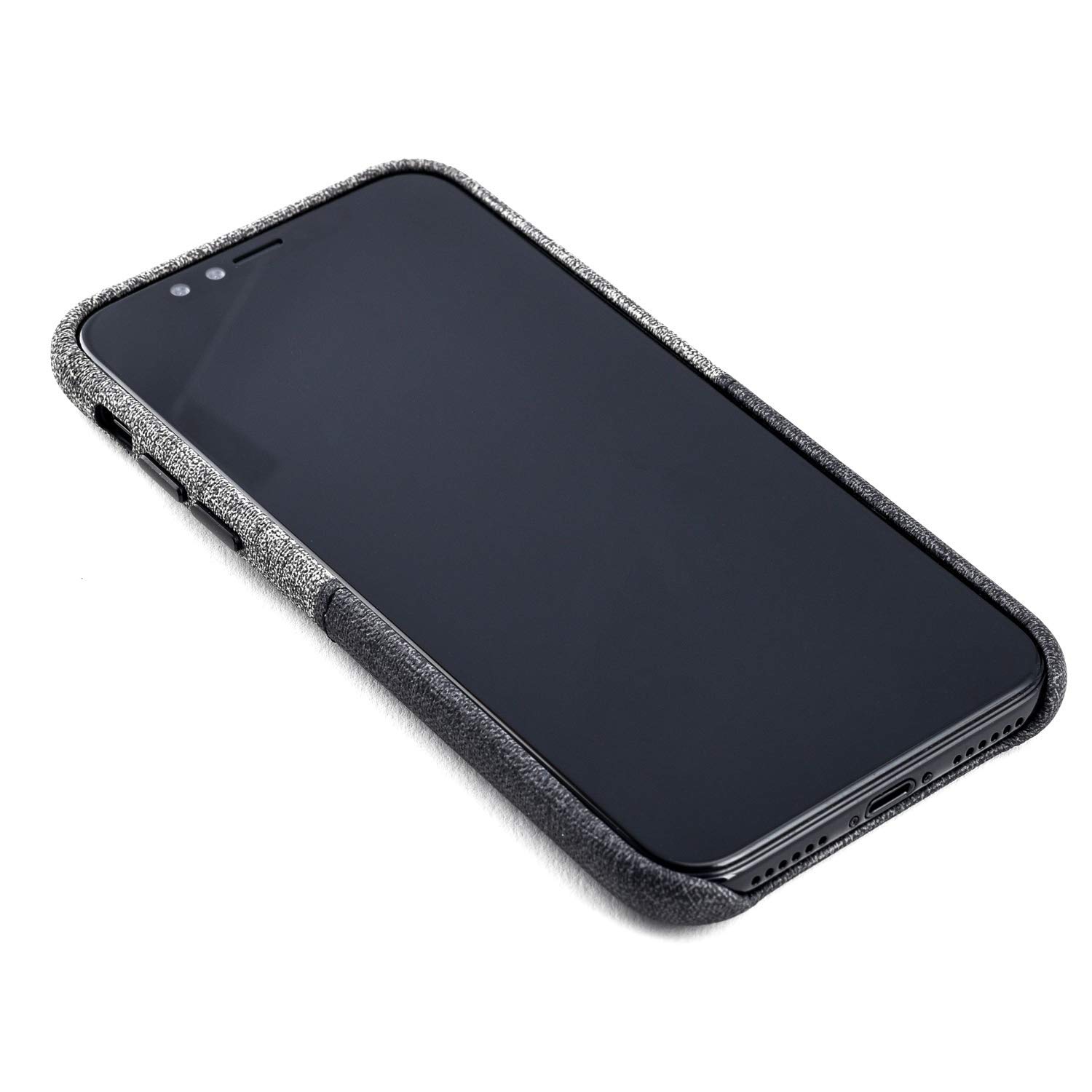 Dockem Luxe Cover Portafoglio per iPhone X/XS: Custodia Minimalista con Porta Carte in Pelle Sintetica con Design a Tela UltraGrip, Cover a Scatto Sottile e Professionale con 2 Tasche per Tessere