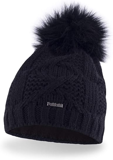 ladies fleece lined bobble hat
