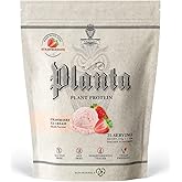 Ambrosia Planta - Plant-Based Protein Powder 20g | Dairy Free Vegan Protein Powder with BCAA Amino Acids | Keto-Friendly, No Added Sugar | 25 Servings | Strawberry Ice Cream