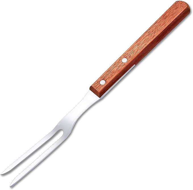 Dailyacc Meat Forks with Wooden Handle BBQ Stainless Steel Carving Fork