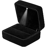 GBYAN Velvet Ring Box with LED Light Jewelry Display Gift Box for Proposal,Engagement, Wedding