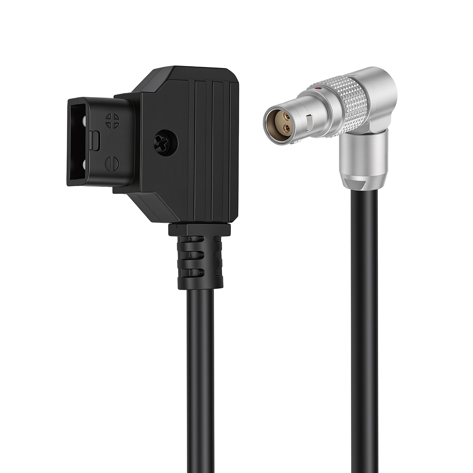HangTon Power Cable Ptap D-tap to Right Angle 2 Pin Female for RED KOMODO 6K Camera (1 ft, right angle)