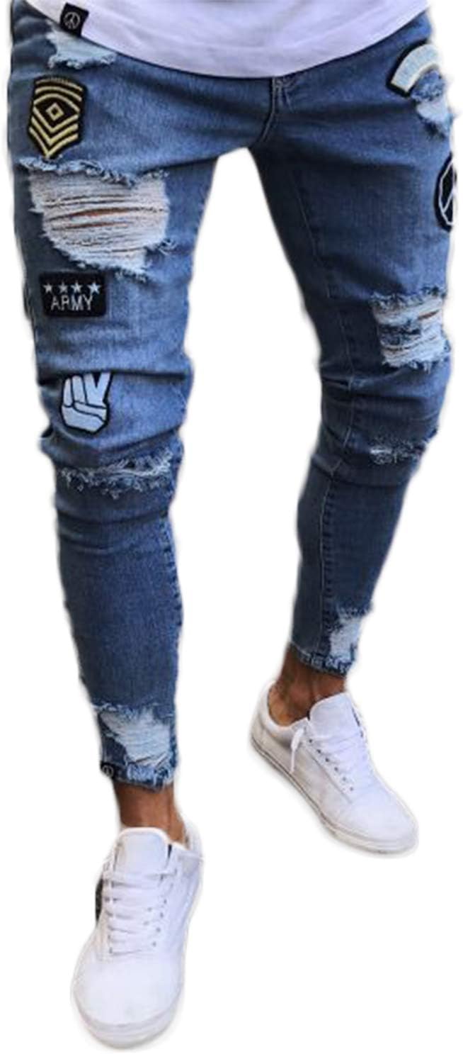 Men's Slim-fit Ripped Tapered Leg Jean