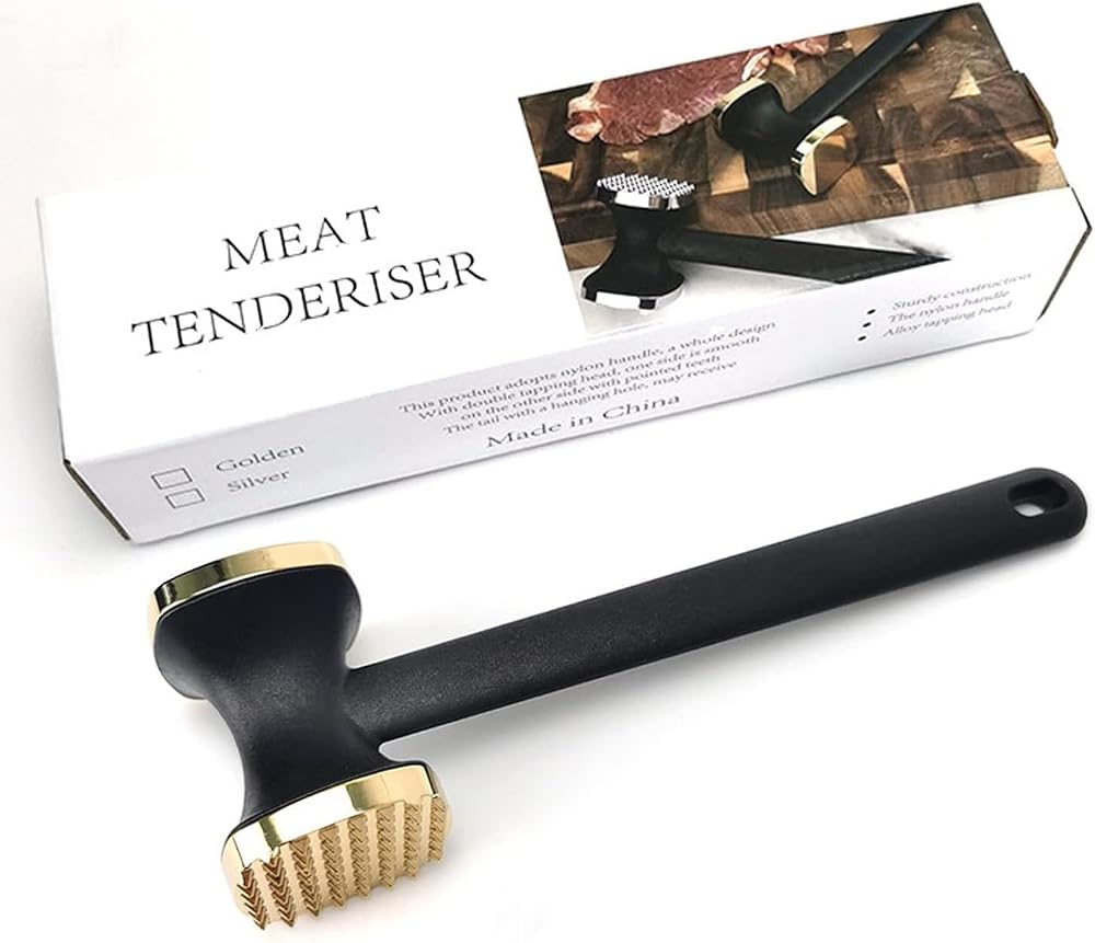 Kitchen Meat Tenderizer Heavy Duty Hammer Mallet Golden