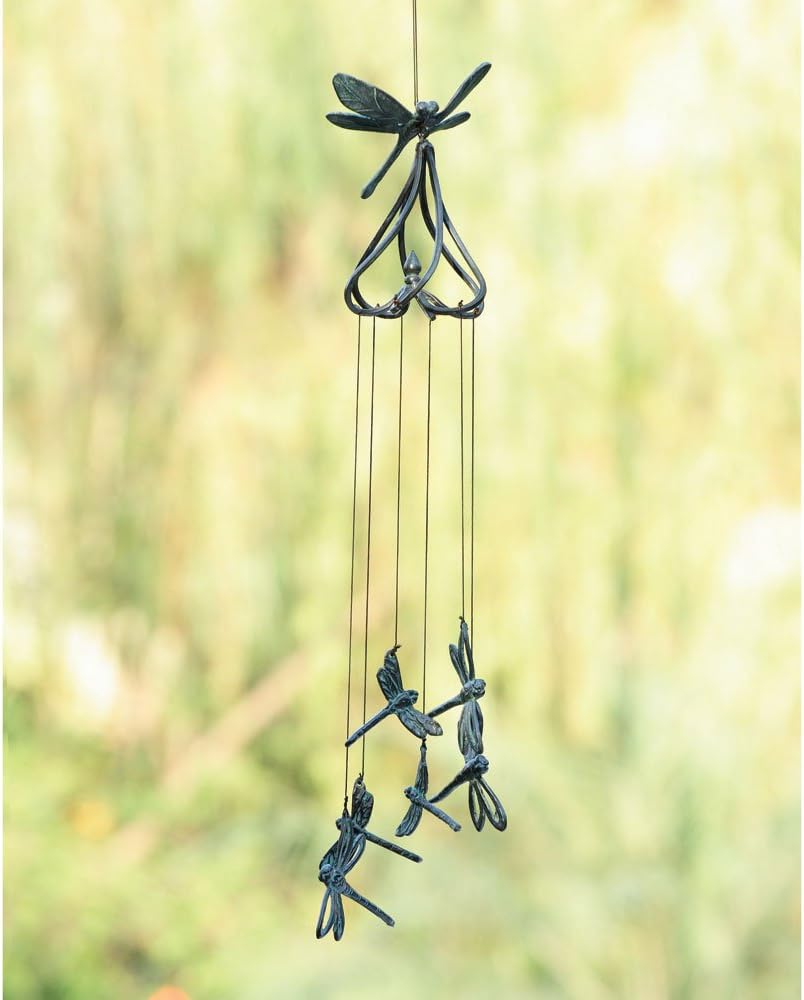 Dawhud Direct Dragonfly Wind Chime Outdoor Décor Patio, Lawn & Garden