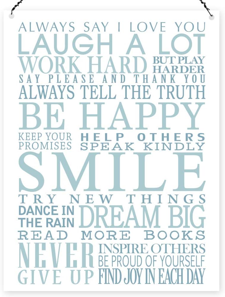 Dorothy Spring Always Say I Love Laugh Work Hard Be Happy Smile Dream Big Quote Plaque Metal Sign Size 15x20cm