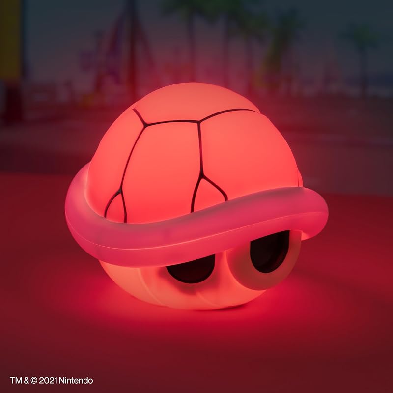 Super Mario Lampe Coquille Rouge avec Sons - Marchandise Nintendo Officielle, Décor Maison Gaming, Lampe Salle de Jeu