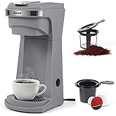 Aiosa Single Serve Cup 14 Oz Coffee Maker With K Cup Capsules And Ground Coffee, One Cup Coffee Makers Fast Brewing,6 to14 Oz