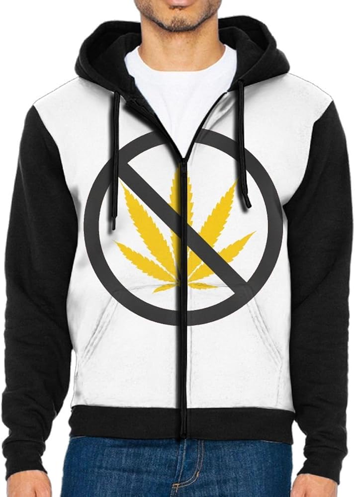 Pin Men's Prohibition Of Cannabis Leaf Hoodie Baseball Sweater at Amazon Menâs Clothing store