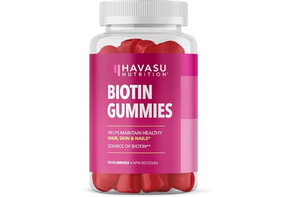 Biotin Gummies | 5000mcg | Ultimate Hair, Skin, & Nails Support for Women | Beauty Supplement for Faster Hair Growth | Strawb