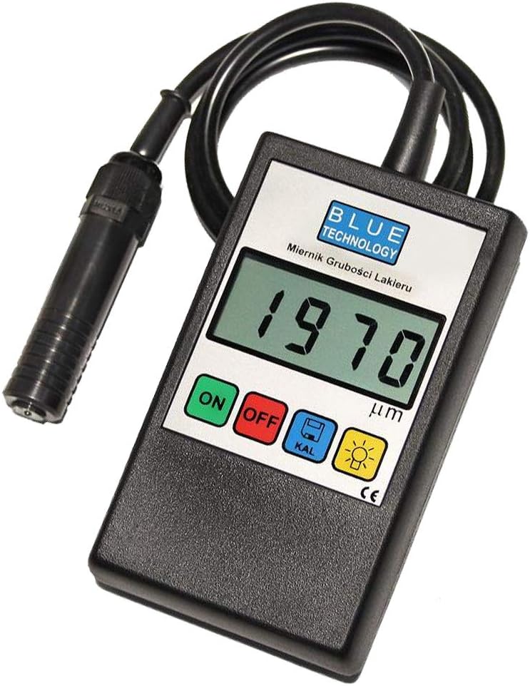 BLUE Technology P 11-S-AL Paint Coating Thickness Meter Gauge with Ball Sensor - Steel and Aluminium, Black