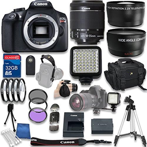 Canon EOS Rebel T6 DSLR Camera with Canon EF-S 18-55mm f/3.5-5.6 IS II Lens + 32GB SD Memory Card + Accessory Bundle - International Version