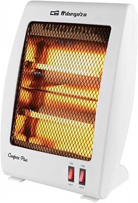 BP 5000 – Estufa de cuarzo con 2 niveles de potencia (400 W y 800 W), doble barra de cuarzo y diseño en color blanco