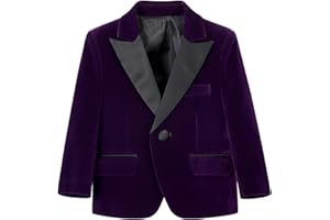 SOBRISAH Boys Formal Blazer School Jacket Plus Size Button Sport Coats for Kids Outwear Dinner Party