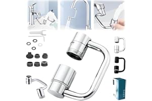 GENERIC Universal Sink Faucet 1440° Rotatable Faucet Aerator Extension, U Shaped Faucet Extender, 360° Rotating Faucet Extender for Bathroom Sink/Kitchen, Sink Faucet Extender, 2 Modes Adjustable(Silver)