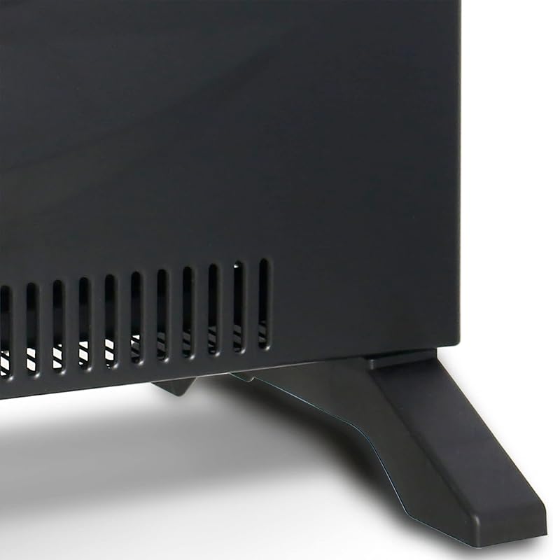Briebe radiador convector elétrico de ar quente, regulador de temperatura, termostato para baixo consumo, silencioso, portátil, alças de transporte, 3 níveis de potência 750w, 1250w, 2000w (preto) — foto 4 de 6
