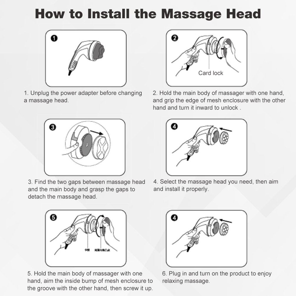 Ikeepi Masseur électriques Portable Masseur Cellulite Avec 8 têtes de Massage Pour le Epaule Cou Tête Nuque Dos Jambes Pieds