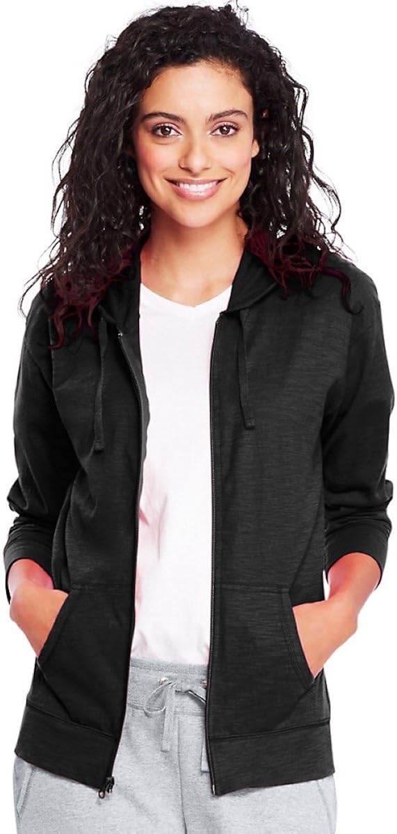 Hanes Womens Slub Jersey Hoodie O9249: Clothing