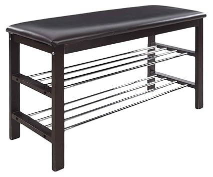 Royaloak Leder Shoe Rack (Dark Brown)